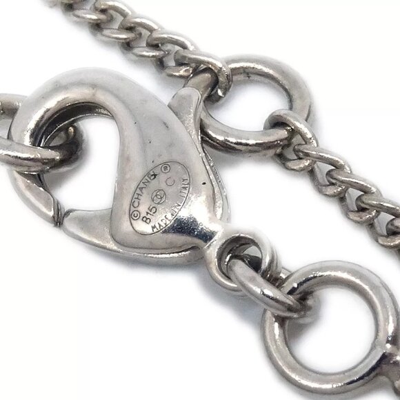 Chanel Silver Necklace Pendant Rhinestone B16C 174455 - Picture 4 of 4